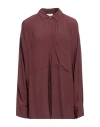 Semicouture Woman Shirt Burgundy Size 6 Acetate, Silk In Red