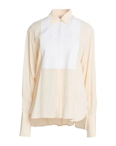 Semicouture Woman Shirt Cream Size 4 Cotton, Elastane In Neutral