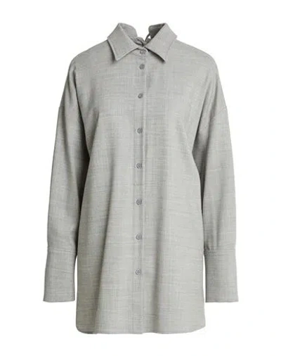 Semicouture Woman Shirt Grey Size 6 Virgin Wool, Elastane In Gray