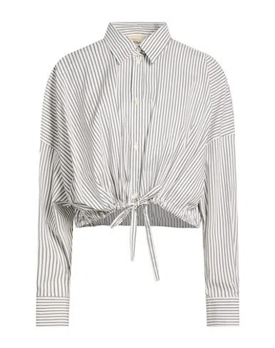 Semicouture Woman Shirt Grey Size 8 Cotton, Polyamide, Elastane In Gray