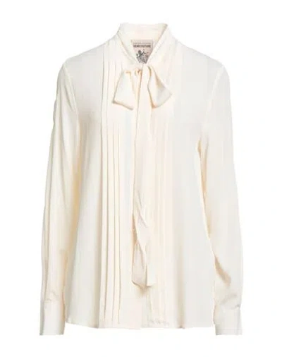 Semicouture Woman Shirt Ivory Size 4 Acetate, Silk