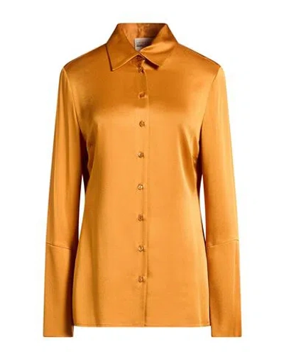 Semicouture Woman Shirt Marigold Size 8 Acetate, Viscose In Brown