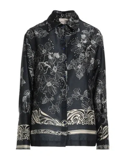 Semicouture Woman Shirt Midnight Blue Size 6 Polyester