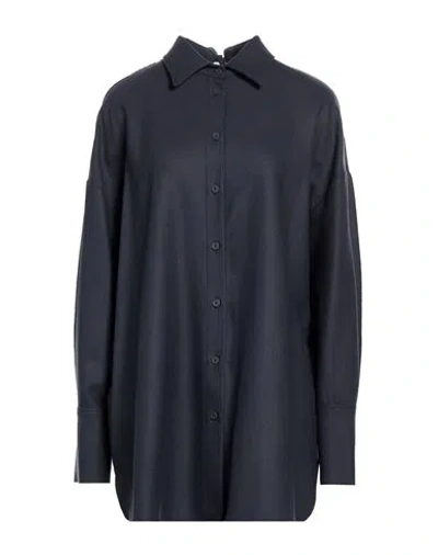 Semicouture Woman Shirt Midnight Blue Size 6 Virgin Wool, Elastane
