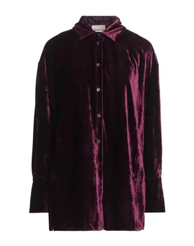Semicouture Woman Shirt Plum Size 2 Viscose, Polyamide In Purple