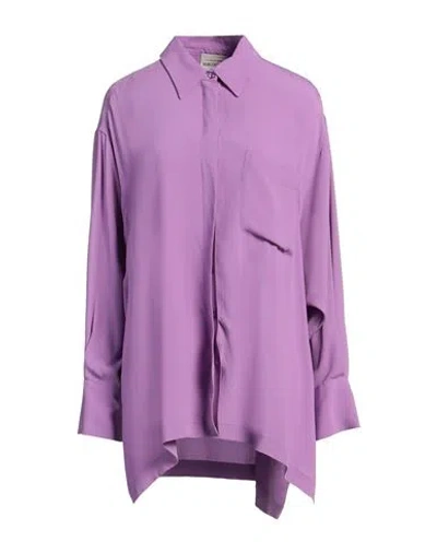 Semicouture Woman Shirt Purple Size 10 Acetate, Silk