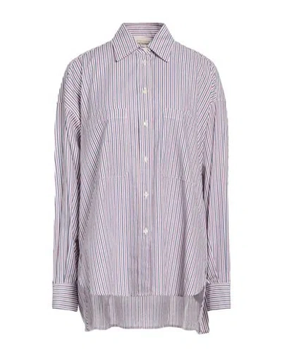 Semicouture Woman Shirt Red Size 6 Cotton In Multi