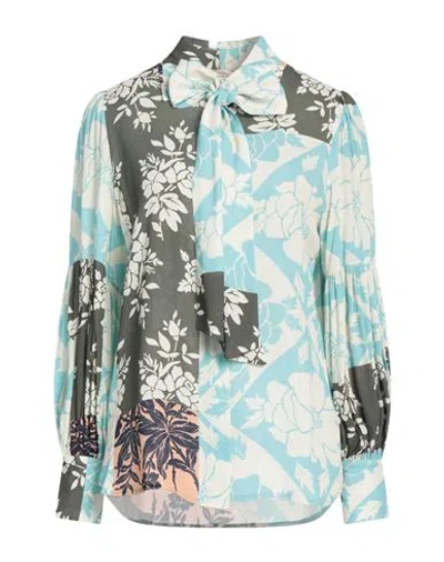 Semicouture Woman Shirt Sky Blue Size 8 Viscose