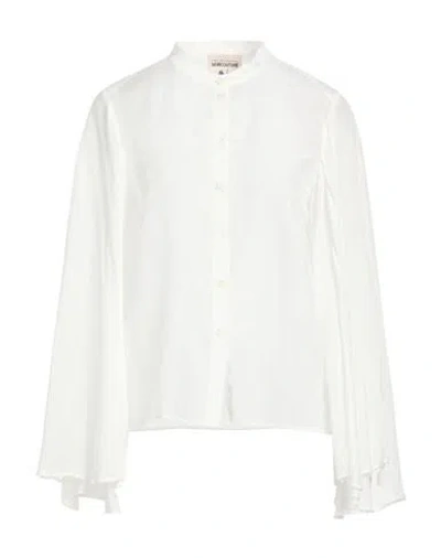 Semicouture Woman Shirt White Size 4 Cotton, Silk In Multi