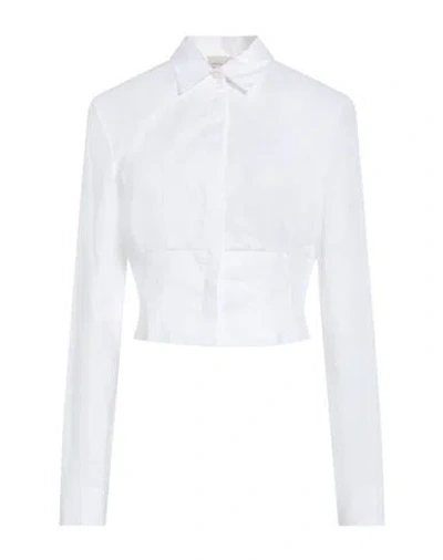 Semicouture Woman Shirt White Size 8 Cotton