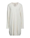 Semicouture Woman Short Dress Off White Size M Cashmere, Polyamide