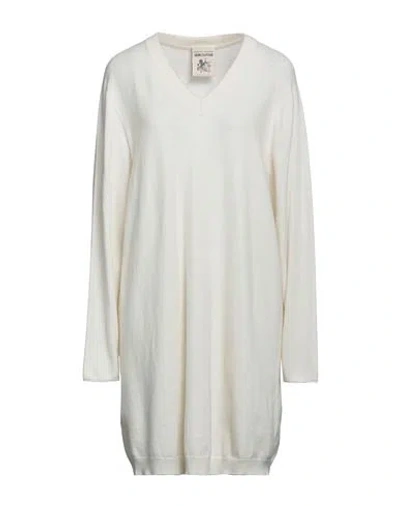 Semicouture Woman Short Dress Off White Size M Cashmere, Polyamide