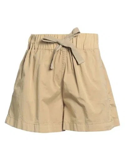 Semicouture Woman Shorts & Bermuda Shorts Beige Size 6 Cotton, Elastane In Beige