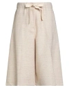 Semicouture Woman Shorts & Bermuda Shorts Beige Size 6 Cotton, Viscose, Acrylic, Polyester, Polyamid In Neutral