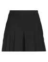 Semicouture Woman Shorts & Bermuda Shorts Black Size 2 Polyester, Virgin Wool, Elastane In Multi