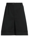 Semicouture Woman Shorts & Bermuda Shorts Black Size 6 Polyester, Virgin Wool, Elastane