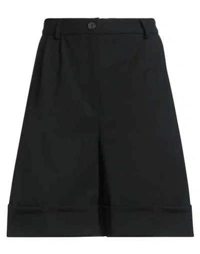 Semicouture Woman Shorts & Bermuda Shorts Black Size 6 Polyester, Virgin Wool, Elastane