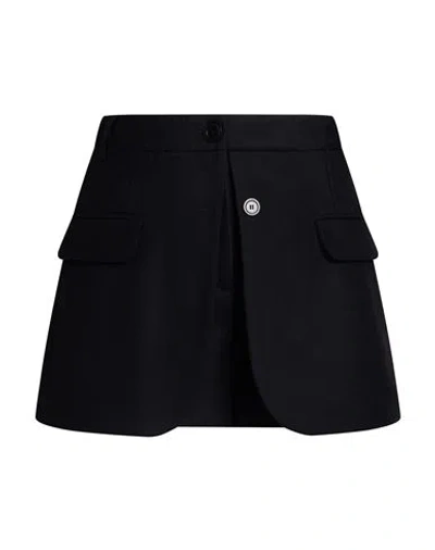 Semicouture Woman Shorts & Bermuda Shorts Black Size 8 Virgin Wool, Elastane