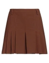 Semicouture Woman Shorts & Bermuda Shorts Brown Size 6 Polyester, Virgin Wool, Elastane