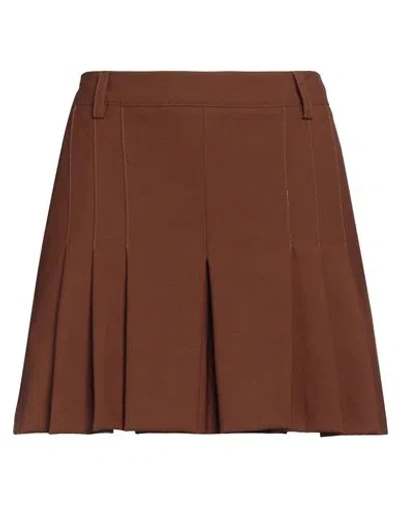 Semicouture Woman Shorts & Bermuda Shorts Brown Size 6 Polyester, Virgin Wool, Elastane In Brown