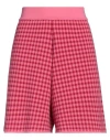 Semicouture Woman Shorts & Bermuda Shorts Fuchsia Size S Viscose, Polyester, Cotton In Pink