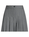 Semicouture Woman Shorts & Bermuda Shorts Grey Size 8 Cotton, Acetate, Polyester