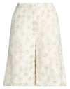 Semicouture Woman Shorts & Bermuda Shorts Ivory Size 6 Polyester, Acrylic, Viscose, Virgin Wool, Pol In White