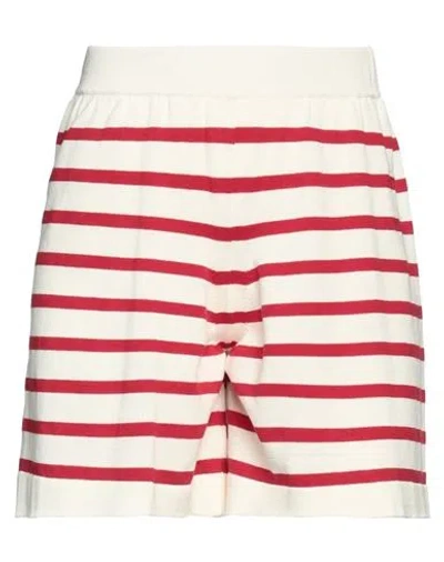 Semicouture Woman Shorts & Bermuda Shorts Ivory Size M Cotton In Multi