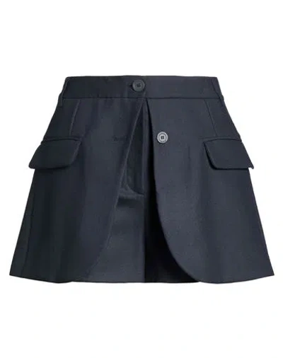 Semicouture Woman Shorts & Bermuda Shorts Midnight Blue Size 4 Virgin Wool, Elastane