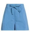 Semicouture Woman Shorts & Bermuda Shorts Pastel Blue Size 10 Cotton, Elastane