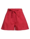 Semicouture Woman Shorts & Bermuda Shorts Red Size 6 Cotton, Elastane In Red