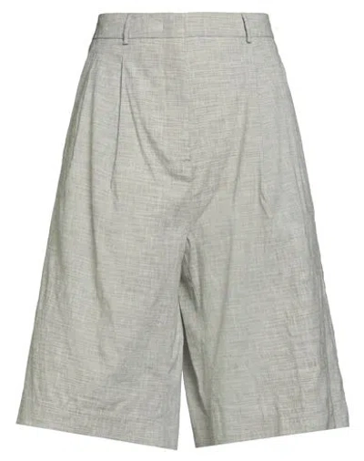 Semicouture Woman Shorts & Bermuda Shorts Sage Green Size 6 Cotton, Linen, Elastane In Multi