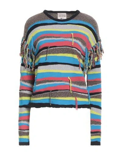 Semicouture Woman Sweater Azure Size L Wool, Polyamide In Multi