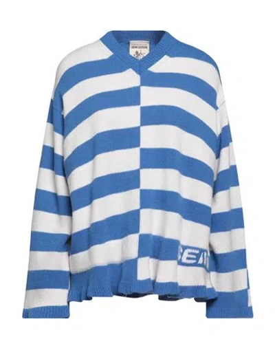 Semicouture Woman Sweater Azure Size L Wool, Polyamide In Blue