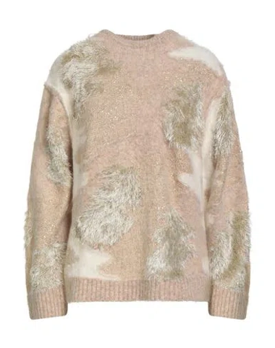 Semicouture Woman Sweater Beige Size M Polyester, Alpaca Wool, Polyamide, Wool, Viscose In Multi