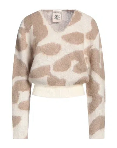 Semicouture Woman Sweater Beige Size S Mohair Wool, Polyamide, Virgin Wool In Neutral