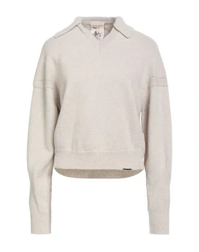 Semicouture Woman Sweater Beige Size S Wool, Polyamide In Gray