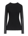 SEMICOUTURE SEMICOUTURE WOMAN SWEATER BLACK SIZE L VISCOSE, POLYESTER, ACETATE, SILK