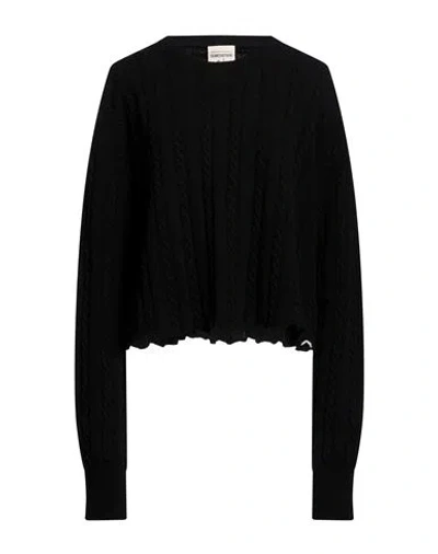 Semicouture Woman Sweater Black Size Xl Wool, Polyamide