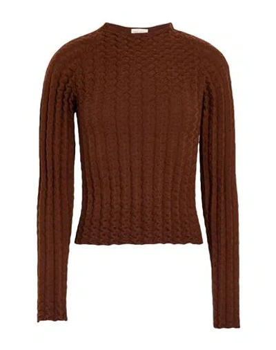 Semicouture Woman Sweater Brown Size L Virgin Wool