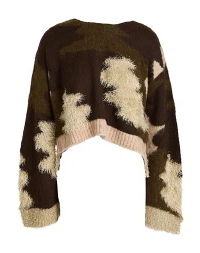 Semicouture Woman Sweater Brown Size L Viscose, Metallic Fiber, Polyamide, Mohair Wool, Virgin Wool In Multi