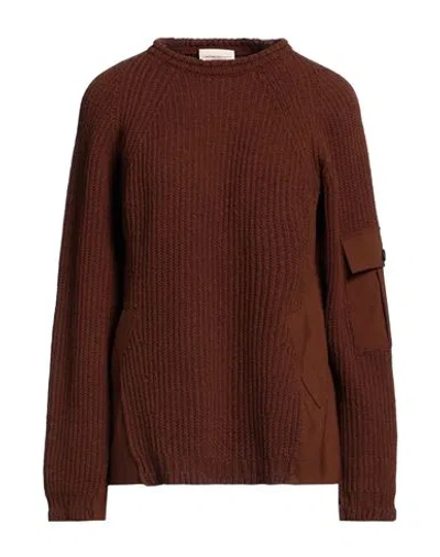Semicouture Woman Sweater Brown Size M Wool, Polyamide, Polyester, Virgin Wool, Elastane In Neutral