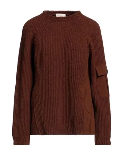 Semicouture Woman Sweater Brown Size Xl Wool, Polyamide, Polyester, Virgin Wool, Elastane
