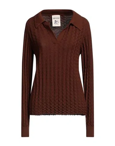 Semicouture Woman Sweater Brown Size Xl Virgin Wool