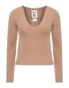 Semicouture Woman Sweater Camel Size M Virgin Wool, Polyamide, Cashmere, Elastane In Beige
