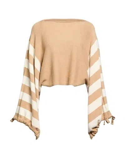 Semicouture Woman Sweater Camel Size Onesize Polyester, Wool, Viscose, Cashmere In Nude