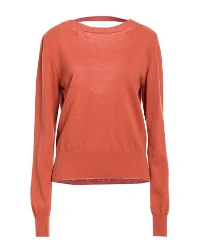 Semicouture Woman Sweater Copper Size M Virgin Wool, Cashmere In Orange