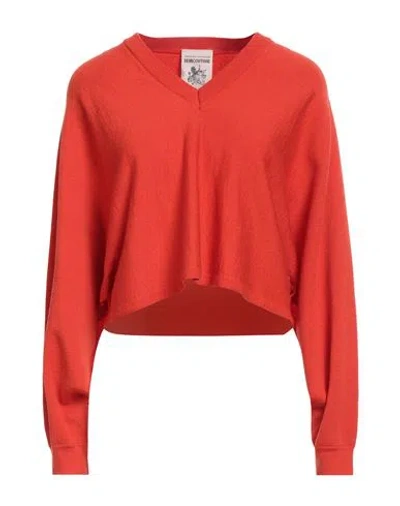 Semicouture Woman Sweater Coral Size M Virgin Wool In Red