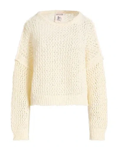 Semicouture Woman Sweater Cream Size L Wool, Polyamide In Neutral