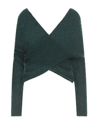 Semicouture Woman Sweater Dark Green Size M Alpaca Wool, Polyamide, Virgin Wool